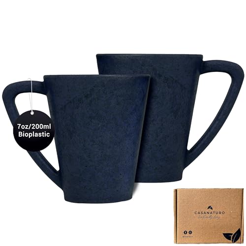 CASA NATURO ® umweltfreundliches Himalaya-Pinienadelholz Tee Kaffee Becher Geschenk, Kunststoff frei, nachhaltig, langlebig, leichtes Gewicht, mikrowellengeeignet (Indigo, 2) von CASA NATURO