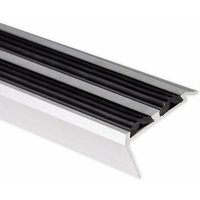 Casa Pura - Treppenkantenprofil mit Doppel-Gummieinlage Power Grip Länge: 134 cm Vorgebohrt Schwarz von CASA PURA