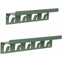 Wandregal Metall mit Haken Grün 2er Set von CASA PURA