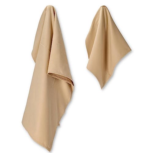 Casatessile Mikrofaser Handtücher Paar 1 cm 40x60 + 1 cm 50x100 - BEIGE von Casatessile