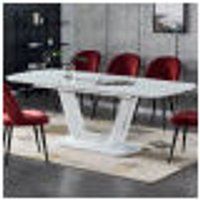Ausfahrbarer Tisch vilsor 160, 160/220x90x76cm - weiß hg - Casa Vital von CASA VITAL