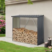 Feuerholzregal Kalmar 156x80x152cm aus Stahl Anthrazit [ Casa.pro von CASA.PRO