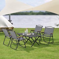 Campingmöbel-Set Botrugno 5-tlg. Textilgewebe Grau [casa.pro] von CASA.PRO