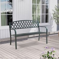 Casa.pro - Gartenbank Opsasar Stahl 127x53,5x88 cm Dunkelgrau mit grüner Patina [ ] von CASA.PRO