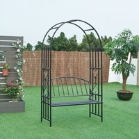 Casa.pro - Rosenbogen Barile mit Sitzbank Schwarz [ ] von CASA.PRO