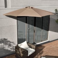 Halb-Sonnenschirm Eger Ø300 Halbrund Beige Casa.pro Beige von CASA.PRO