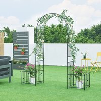 Casa.pro - Rosenbogen Barisciano mit 2 Blumenkästen Schwarz [ ] von CASA.PRO