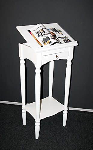 Massivholz Rednerpult Schreibpult Varese 50x105/120x38cm Pappel massiv weiß lackiert von CASA