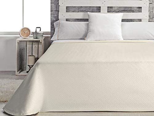 CASA Haus Textil Tagesdecke für Betten mit 90, Polyester, beige, Einzelbett, 42 x 34 x 9 cm von CASA
