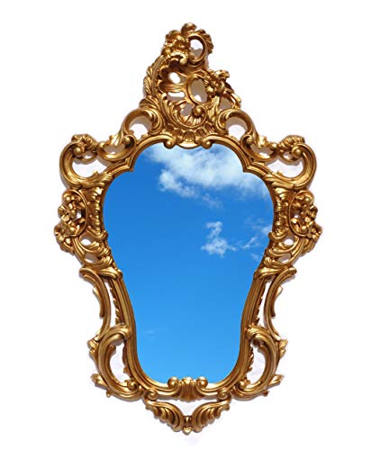 Spiegel aus Gold, Wandspiegel im Barockstil, Vintage-Stil, 75 x 49 cm von CASA