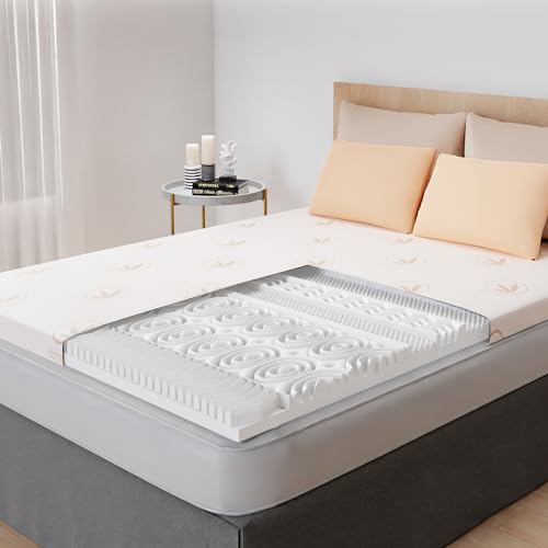 CASABEL Matratzentopper 140 x 190 cm Memory-Schaum + Bambusbezug - Doppel Topper - Ergonomische Zonen - für Matratzen, Schlafsofa, BZ von CASABEL