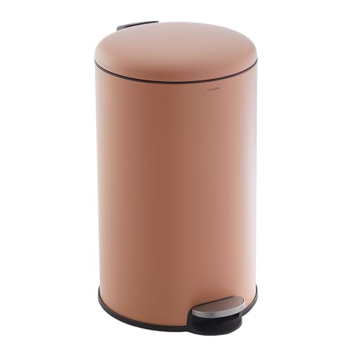 CASABEL Mülleimer Küche 50L - 100% Edelstahl, Resistent gegen Fingerabdrücke, Runder Treteimer mit Fußpedal, Abfalleimer mit Deckel für Bad, Küche, Büro - Terracota von CASABEL