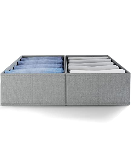 CASACOSA Schrank & Schubladen Organizer mit Einsteckboden (2er-Set) | extra breite 7,5 cm Fächer | Ordnungssystem Kleiderschrank, Kommode & Regal | Kleiderschrank Organizer faltbar von CASACOSA