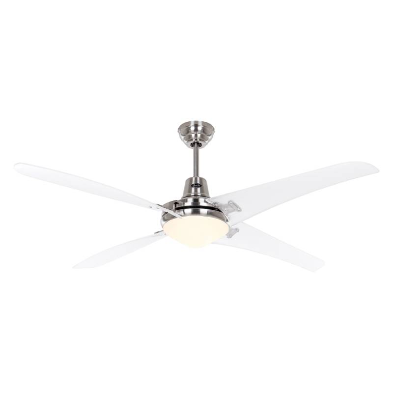 CASAFAN Deckenventilator mit Beleuchtung und Fernbedienung Mirage 142 cm Chrom Gebürstet - Transparent von CASAFAN