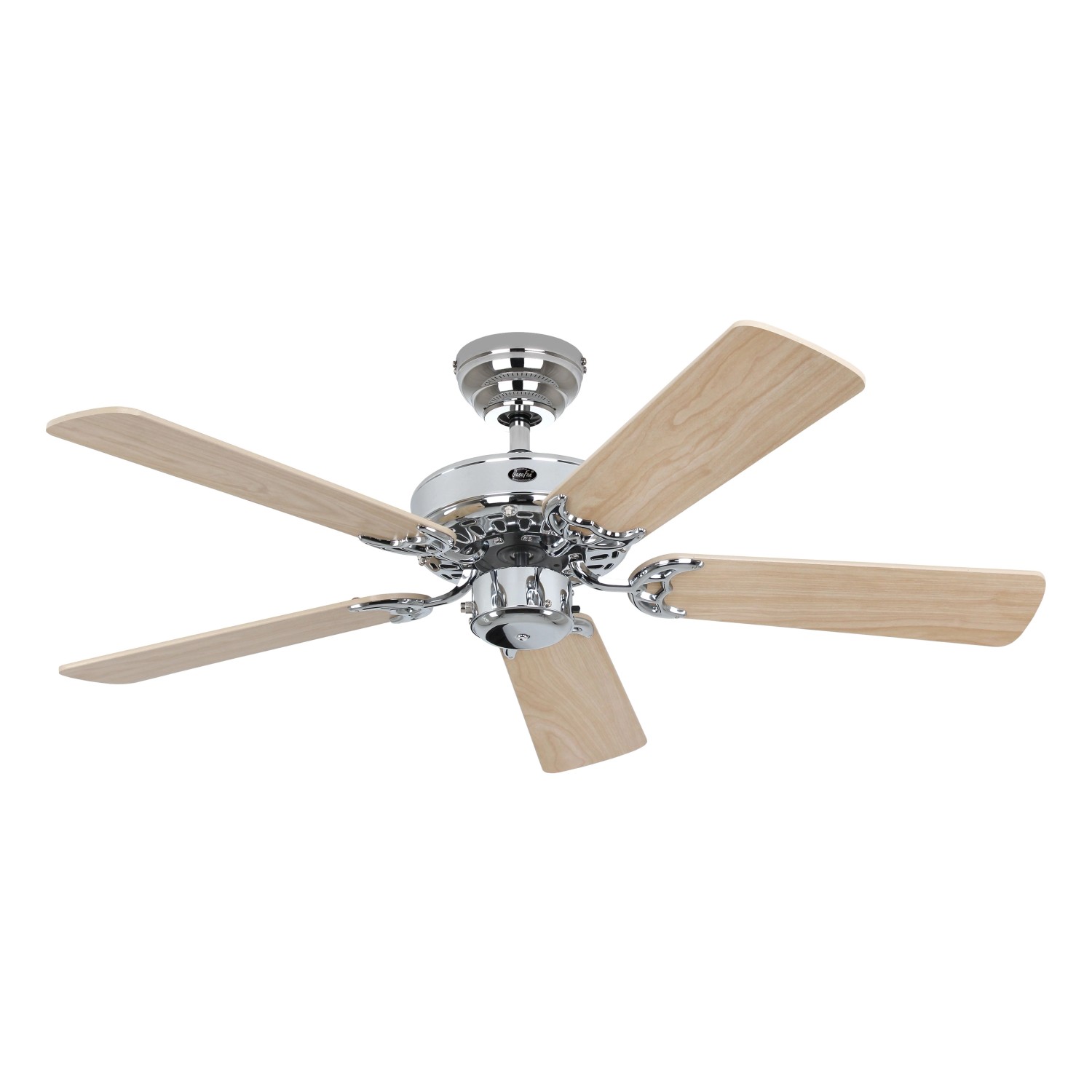 CASAFAN Deckenventilator mit Zugkette Classic Royal Chrom Glänzend 103 Ahorn - Ahorn Hell CASAFAN Deckenventilator mit Zugkette Classic Royal Chrom Glänzend 103 Ahorn - Ahorn Hell von CASAFAN