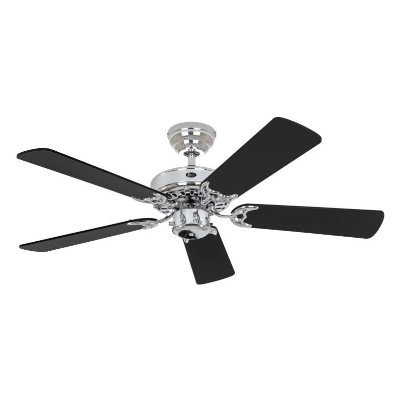 CASAFAN Deckenventilator mit Zugkette Classic Royal Chrom Glänzend 103 Schwarz - Graphit von CASAFAN