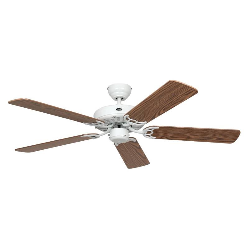 CASAFAN Deckenventilator mit Zugkette Classic Royal Weiß 132 Eiche Antik - Wildeiche von CASAFAN