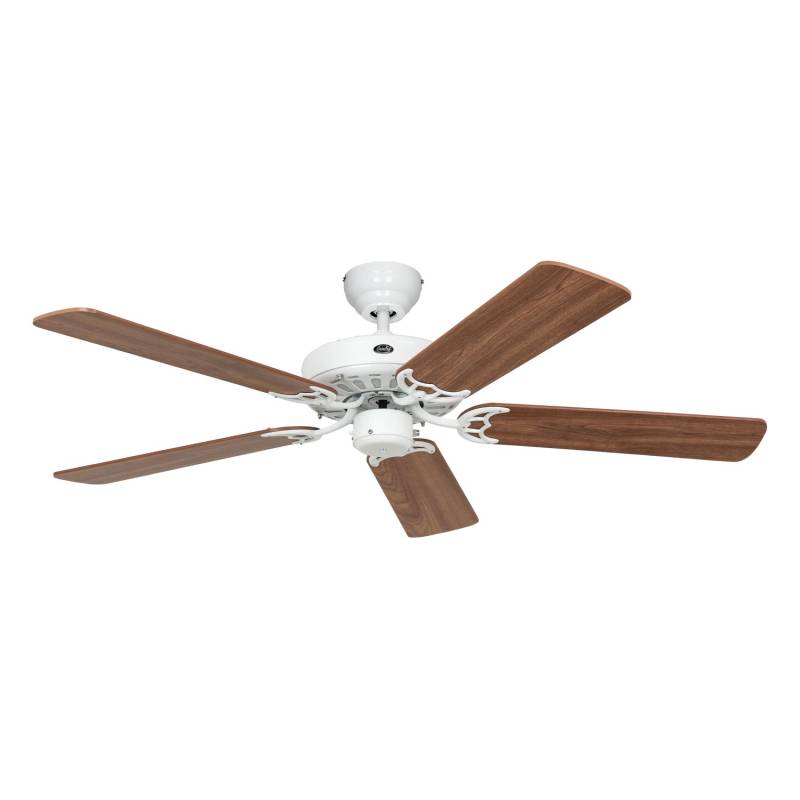 CASAFAN Deckenventilator mit Zugkette Classic Royal Weiß 132 Kirschbaum - Kirschbaum rot von CASAFAN