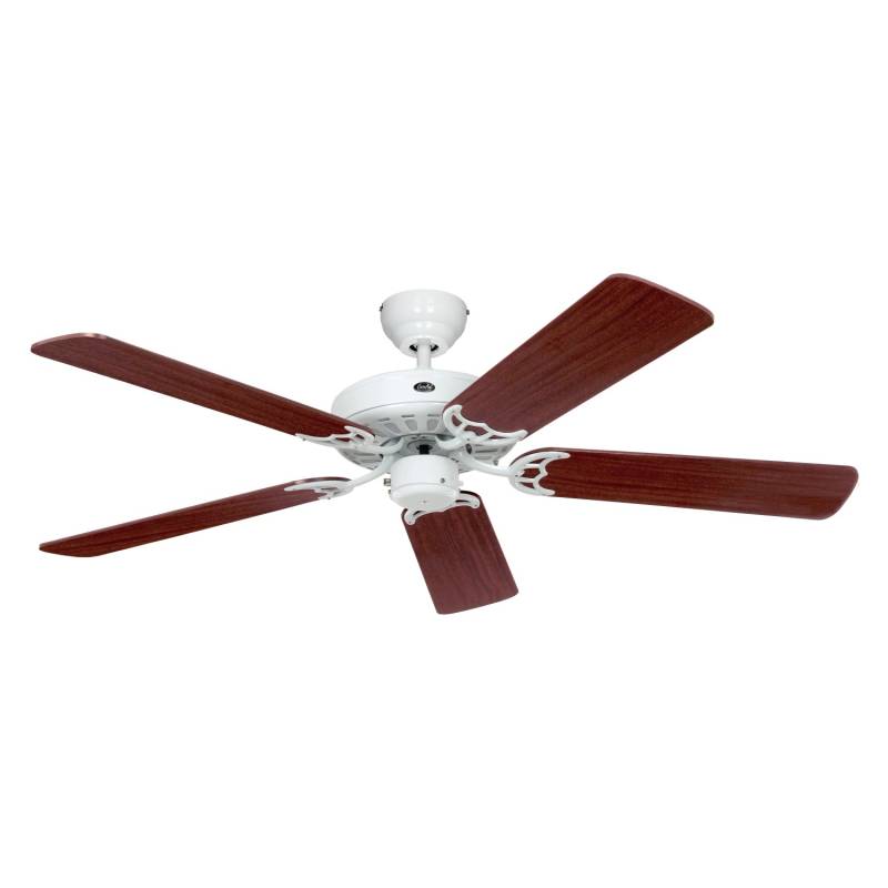 CASAFAN Deckenventilator mit Zugkette Classic Royal Weiß 132 Mahagoni von CASAFAN