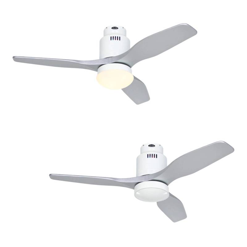 CASAFAN Energiespar Deckenventilator Aerodynamix Eco 112 cm Weiß Flügel Silber von CASAFAN