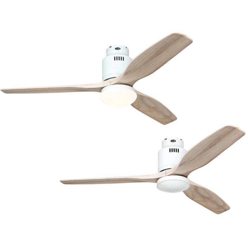 CASAFAN Energiespar Deckenventilator Aerodynamix Eco 132 cm Weiß - Holz Natur von CASAFAN
