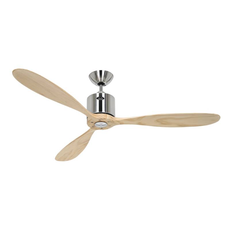 CASAFAN Energiespar Deckenventilator mit Fernbedienung Aeroplan Eco Chrom - Holz Natur 132 cm von CASAFAN