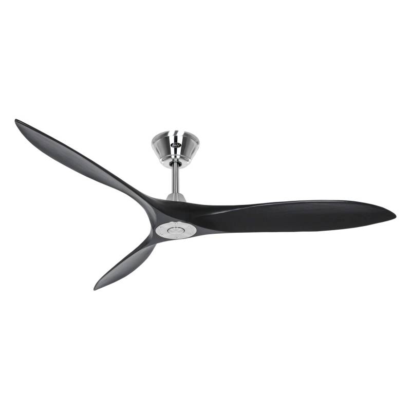 CASAFAN Energiespar Deckenventilator mit Fernbedienung Eco Airscrew 152 cm Chrom - Schwarz matt von CASAFAN