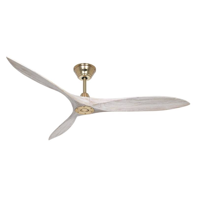 CASAFAN Energiespar Deckenventilator mit Fernbedienung Eco Airscrew 152 cm Messing Gebürstet - Weiß Gebürstet von CASAFAN