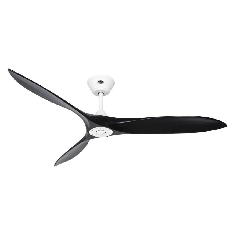 CASAFAN Energiespar Deckenventilator mit Fernbedienung Eco Airscrew 152 cm Weiß matt - Schwarz matt von CASAFAN