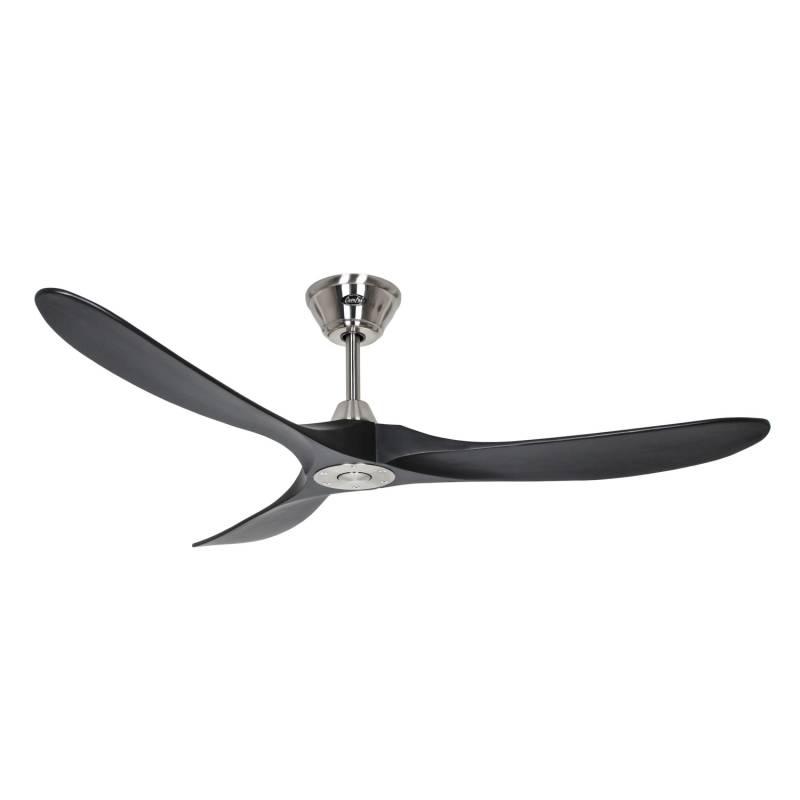 CASAFAN Energiespar Deckenventilator mit Fernbedienung Eco Genuino Chrom Gebürstet - Matt Schwarz 152 cm von CASAFAN