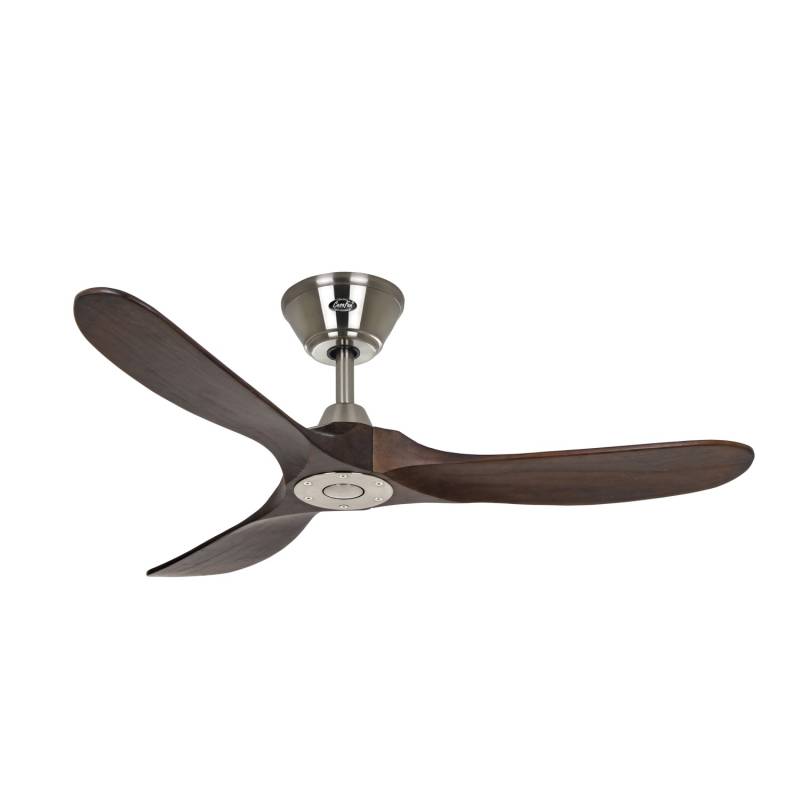 CASAFAN Energiespar Deckenventilator mit Fernbedienung Eco Genuino Chrom Gebürstet - Nussbaum 122 cm von CASAFAN