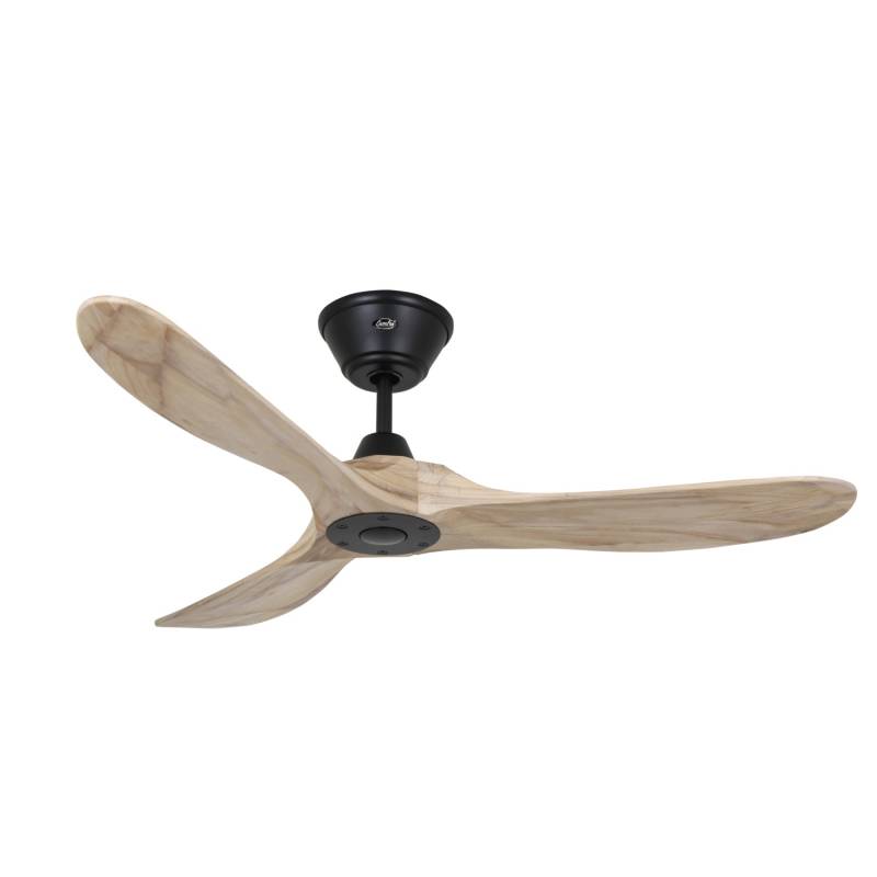 CASAFAN Energiespar Deckenventilator mit Fernbedienung Eco Genuino Matt Schwarz - Holz Natur 122 cm von CASAFAN