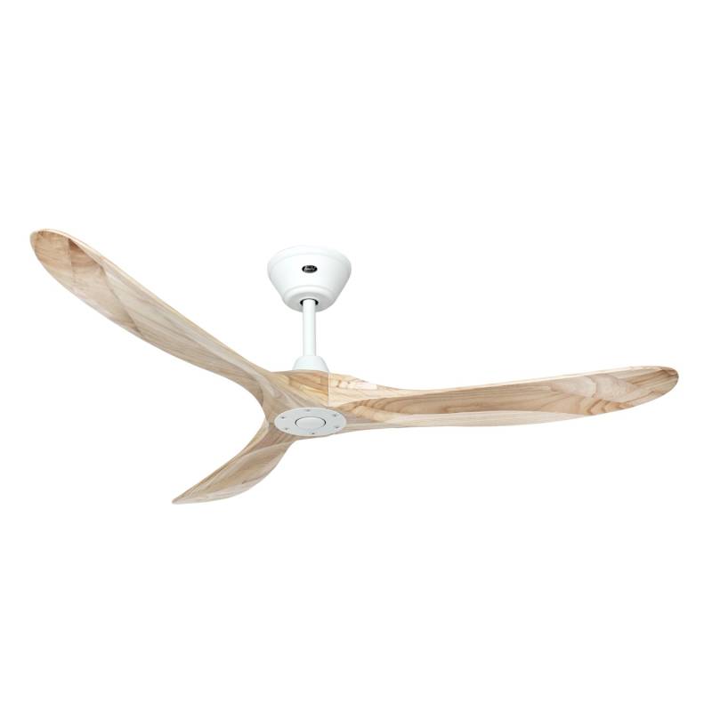 CASAFAN Energiespar Deckenventilator mit Fernbedienung Eco Genuino Matt Weiß - Holz Natur 152 cm von CASAFAN