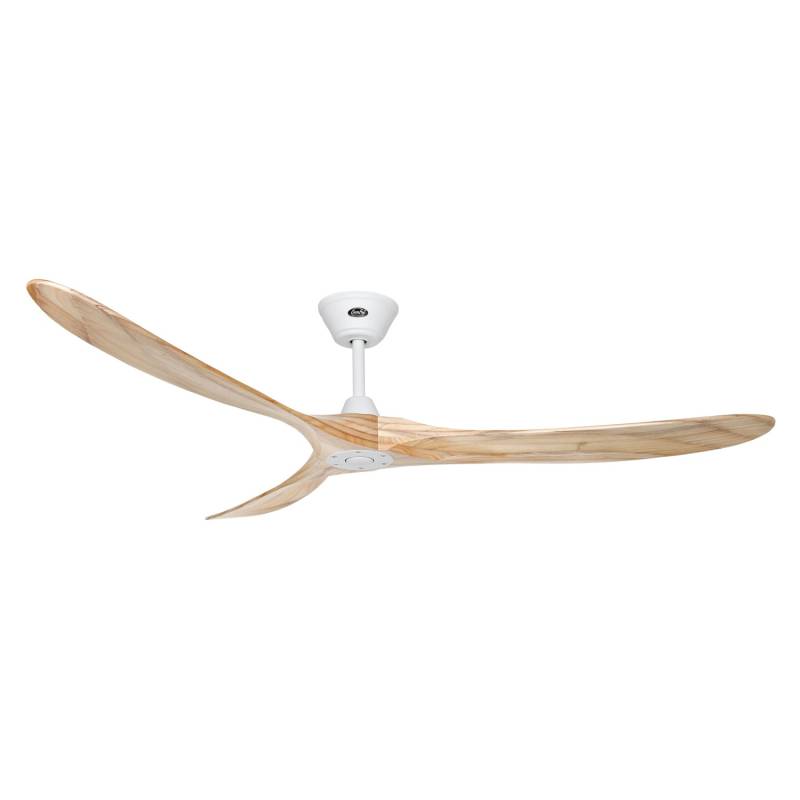 CASAFAN Energiespar Deckenventilator mit Fernbedienung Eco Genuino Matt Weiß - Holz Natur 180 cm von CASAFAN