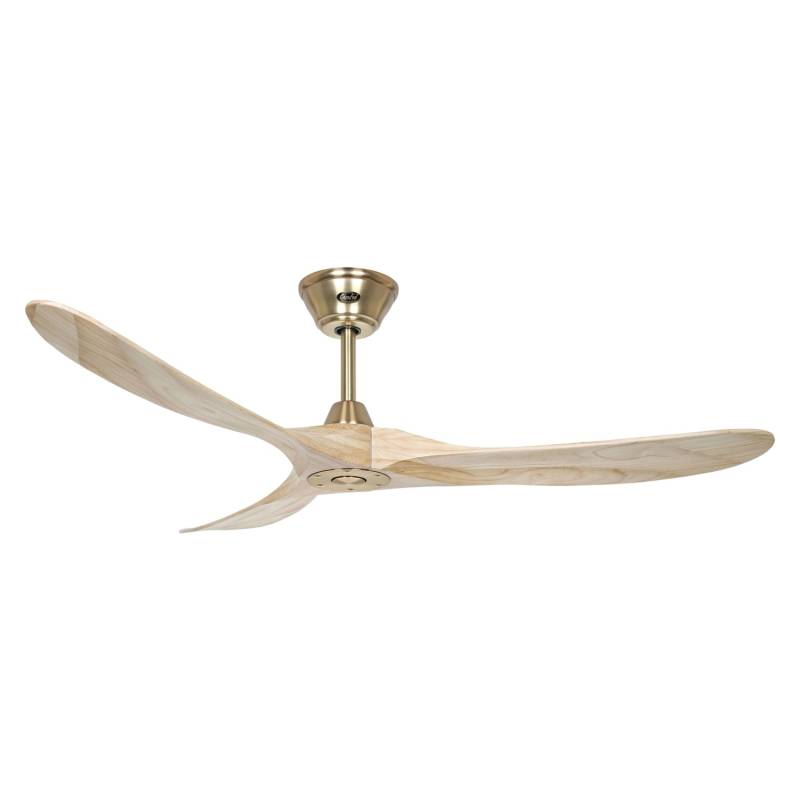 CASAFAN Energiespar Deckenventilator mit Fernbedienung Eco Genuino Messing Gebürstet - Holz Natur 152 cm von CASAFAN