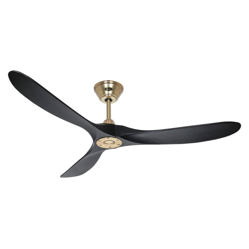 CASAFAN Energiespar Deckenventilator mit Fernbedienung Eco Genuino Messing Gebürstet - Matt Schwarz 152 cm von CASAFAN
