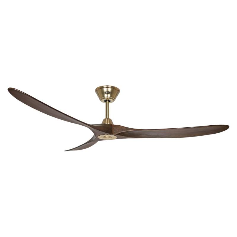 CASAFAN Energiespar Deckenventilator mit Fernbedienung Eco Genuino Messing Gebürstet - Nussbaum 180 cm von CASAFAN