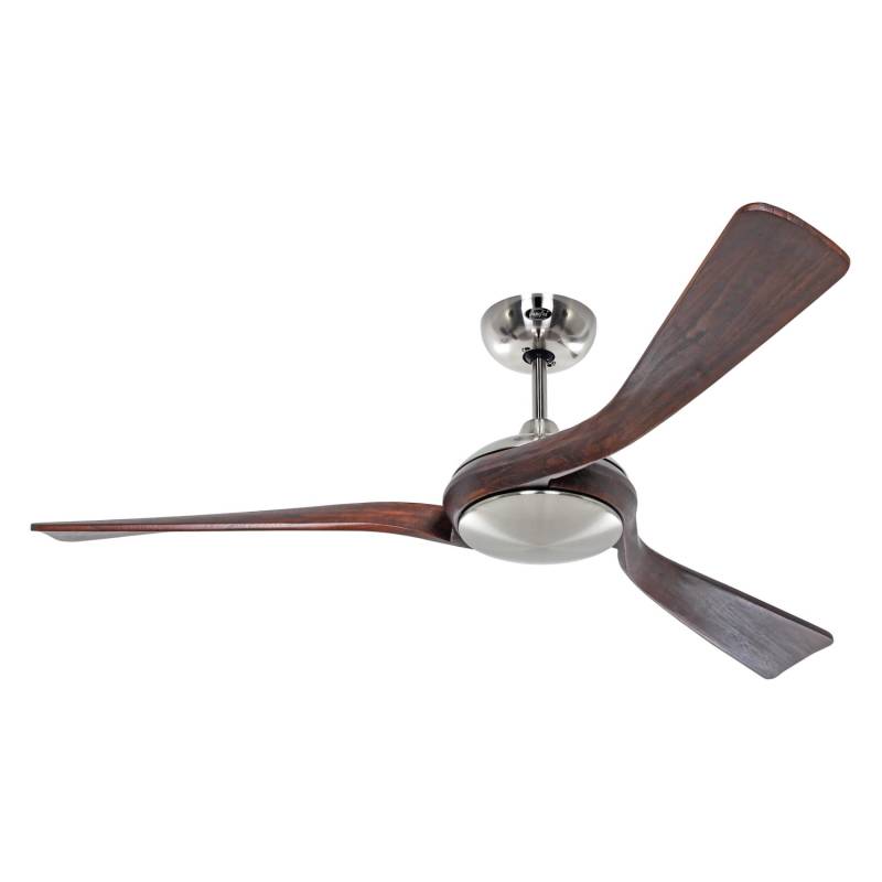 CASAFAN Energiespar Deckenventilator mit Fernbedienung Eco Interior 140 cm Chrom - Nussbaum von CASAFAN