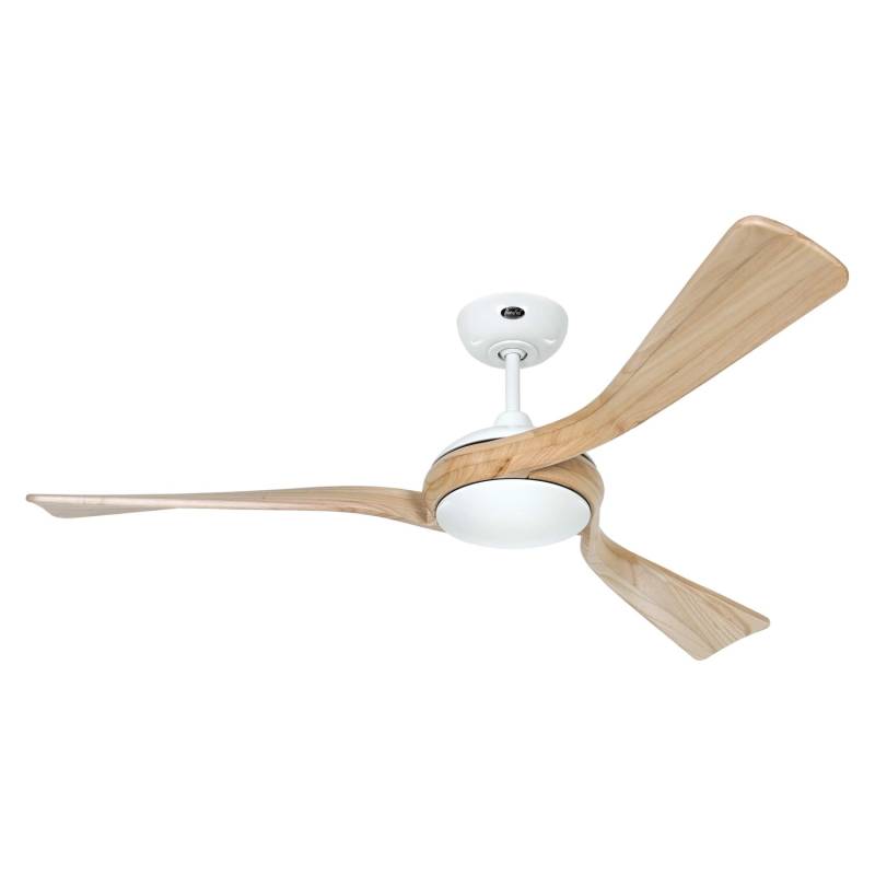 CASAFAN Energiespar Deckenventilator mit Fernbedienung Eco Interior 140 cm Weiß - Holz Natur von CASAFAN