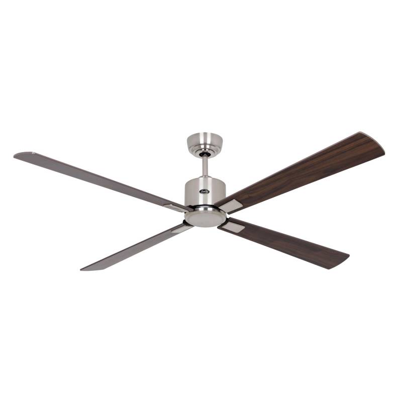 CASAFAN Energiespar Deckenventilator mit Fernbedienung Eco Neo III 152 cm Chrom Gebürstet Flügel Nussbaum - Kirschbaum von CASAFAN