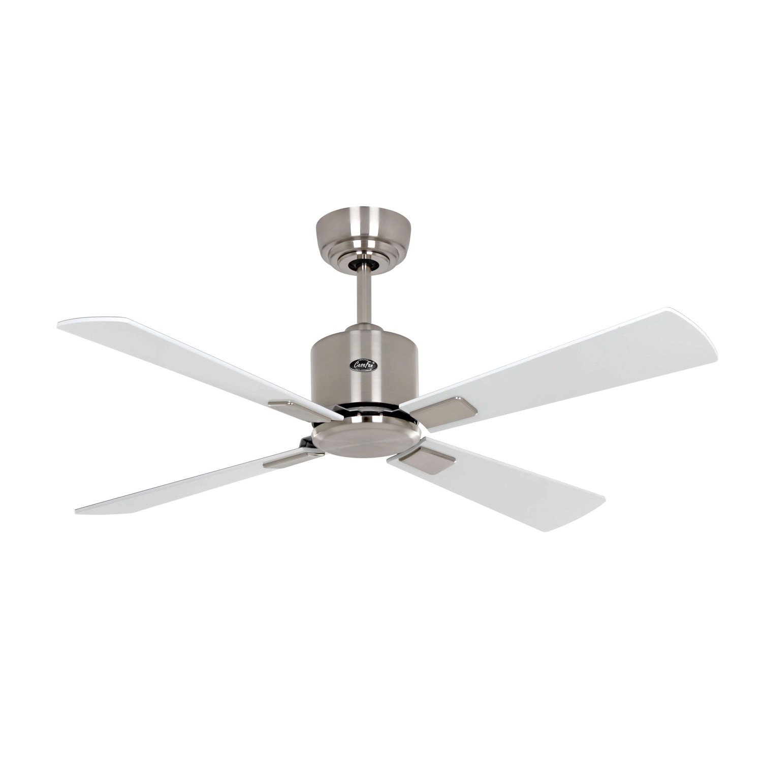 CASAFAN Energiespar Deckenventilator mit Fernbedienung Eco Neo III WiFi 103 cm Chrom Gebürstet Flügel Weiß - Lichtgrau von CASAFAN