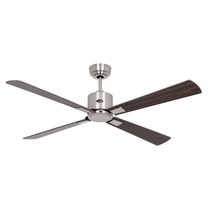 CASAFAN Energiespar Deckenventilator mit Fernbedienung Eco Neo III WiFi 132 cm Chrom Gebürstet Flügel Nussbaum - Kirschbaum von CASAFAN