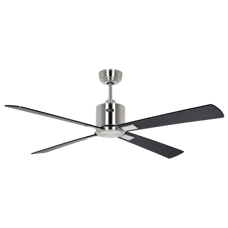 CASAFAN Energiespar Deckenventilator mit Fernbedienung Eco Neo III WiFi 132 cm Chrom Gebürstet Flügel Schwarz - Teak von CASAFAN