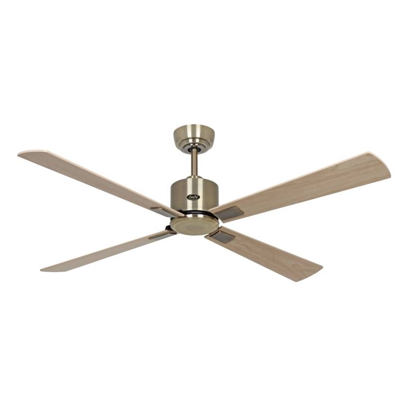 CASAFAN Energiespar Deckenventilator mit Fernbedienung Eco Neo III WiFi 132 cm Messing Antik Flügel Ahorn - Buche von CASAFAN