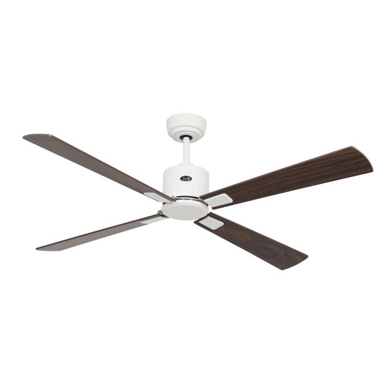 CASAFAN Energiespar Deckenventilator mit Fernbedienung Eco Neo III WiFi 132 cm Weiß Flügel Nussbaum - Kirschbaum von CASAFAN