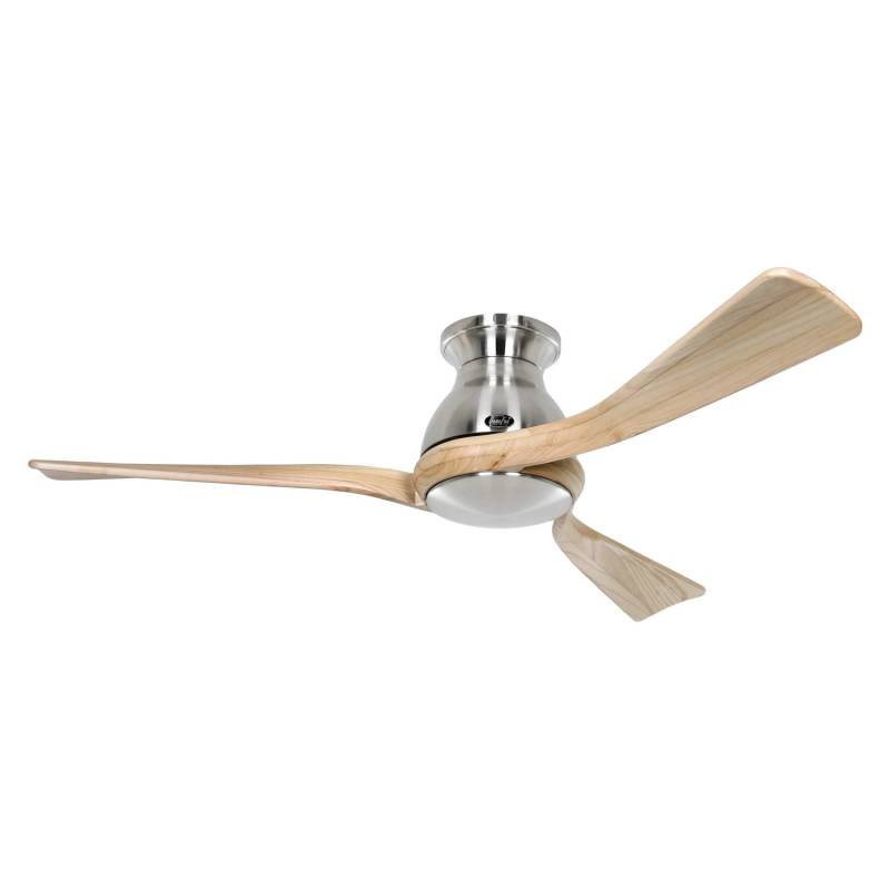 CASAFAN Energiespar Deckenventilator mit Fernbedienung Eco Regento 140 cm Chrom - Holz Natur von CASAFAN