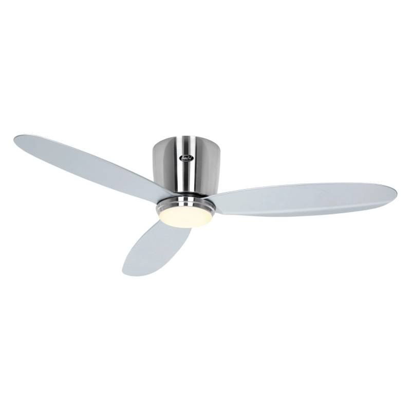 CASAFAN Energiespar Deckenventilator mit LED Beleuchtung und Fernbedienung Eco Plano II 112 cm Chrom von CASAFAN