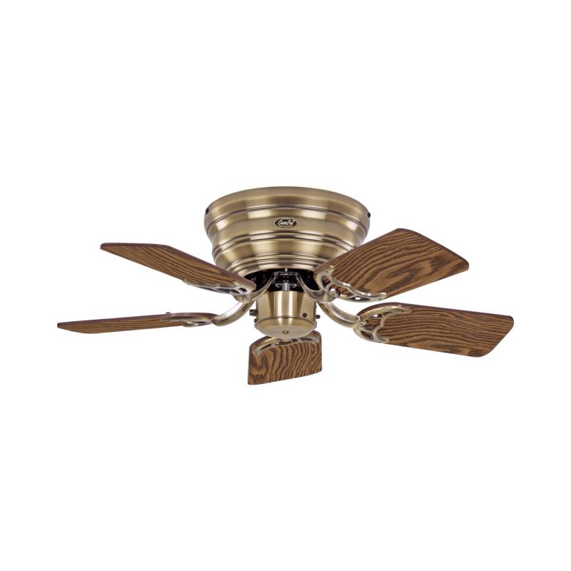 CASAFAN Flacher Deckenventilator mit Zugkette Classic Flat III Messing Antik 75 von CASAFAN