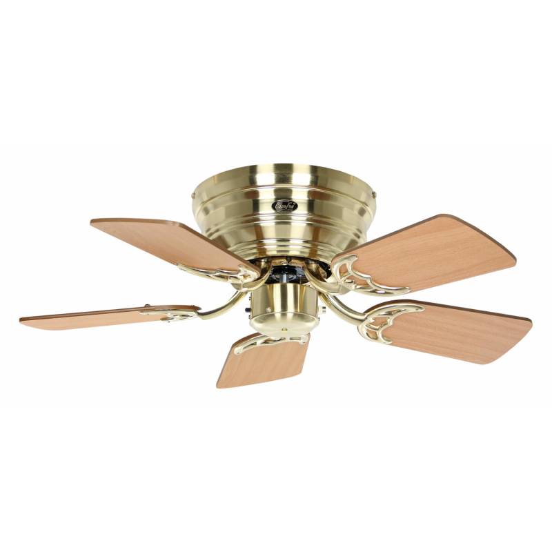 CASAFAN Flacher Deckenventilator mit Zugkette Classic Flat III Messing Gebürstet 75 von CASAFAN