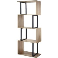 Bücherregal mit 4 Ebenen, Holzdekor und Metallständern - H148cm - Holz - Calicosy von CALICOSY